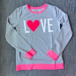 Cat & Jack Gray and Pink Love Sweatshirt Girls XL Target